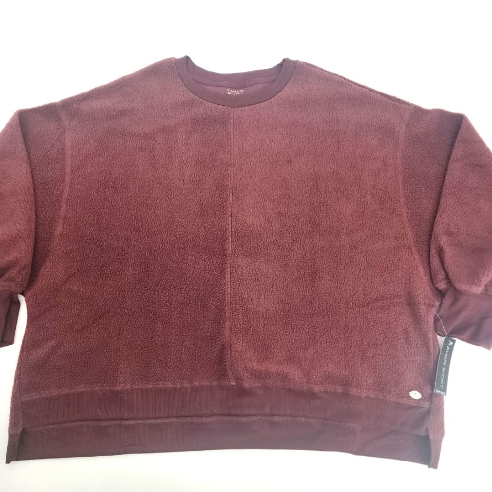 Tahari Sport Women's Crewneck Pullover Cozy Plush Sweatshirt Size 2X NWT